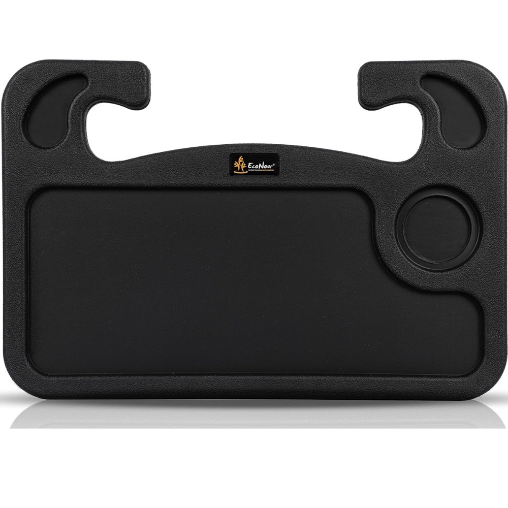 EcoNour 2 in 1 Car Steering Wheel Desk Laptop Tray Car Mount w/ Pen & Cup Holder